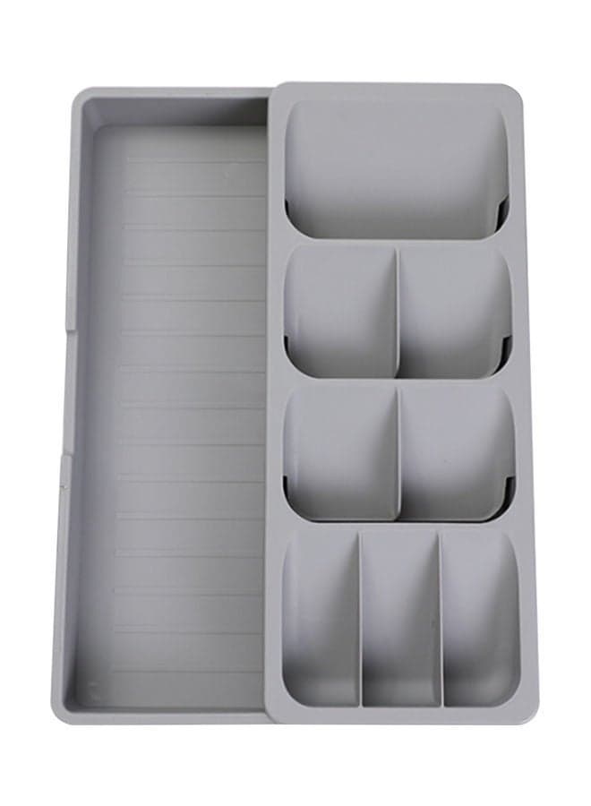 Expandable Cutlery Drawer Organizer Tray Grey 40.50x5.50cm