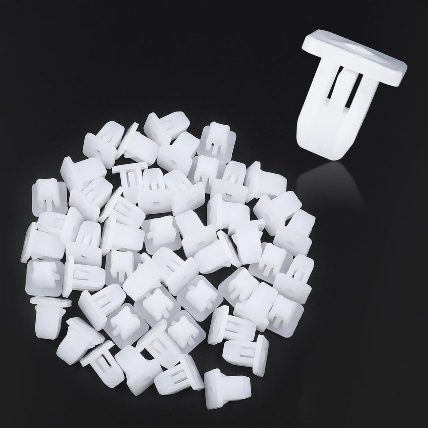 50PCS Car Bumper ClipsSquare Plastic Clips White Automotive Clips and FastenersUniversal Retainer Clips Push Rivets for Car Truck SUV Fixed Bumper Fender Door Trim Panel