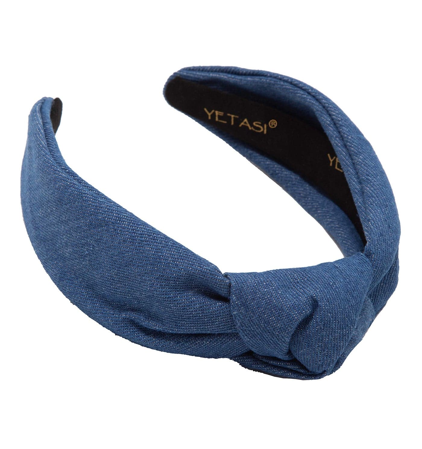 YETASI Dark Blue Denim Headbands for Women Get Compliments Head bands for Womens Hair are Chic Knotted Headband is a Girls Fashion Designer Top Knot