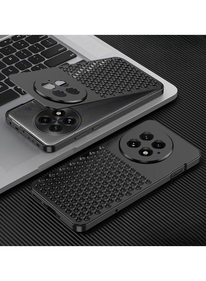 Metal Elastic Buckle Case Compatible with Oneplus Ace 5 Pro, Aluminum Alloy Heat Dissipation Spring Buckle Anti Shock and Anti Drop Protective Cover