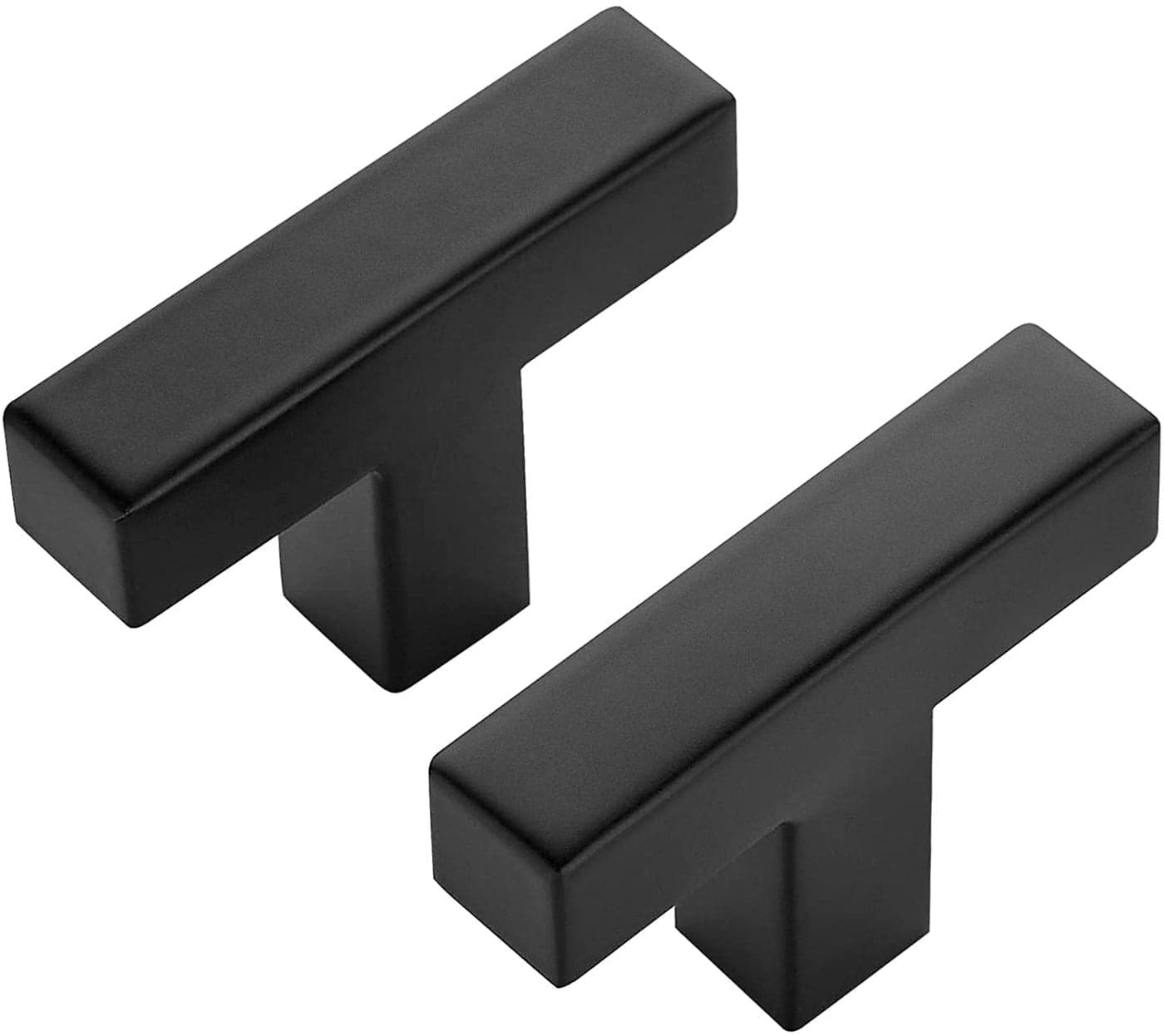 Ravinte 40 Pack Black Square Bar Cabinet Knobs 2 Inch Square Cabinet Pulls Matte Black Single Hole Kitchen Cabinet Handles