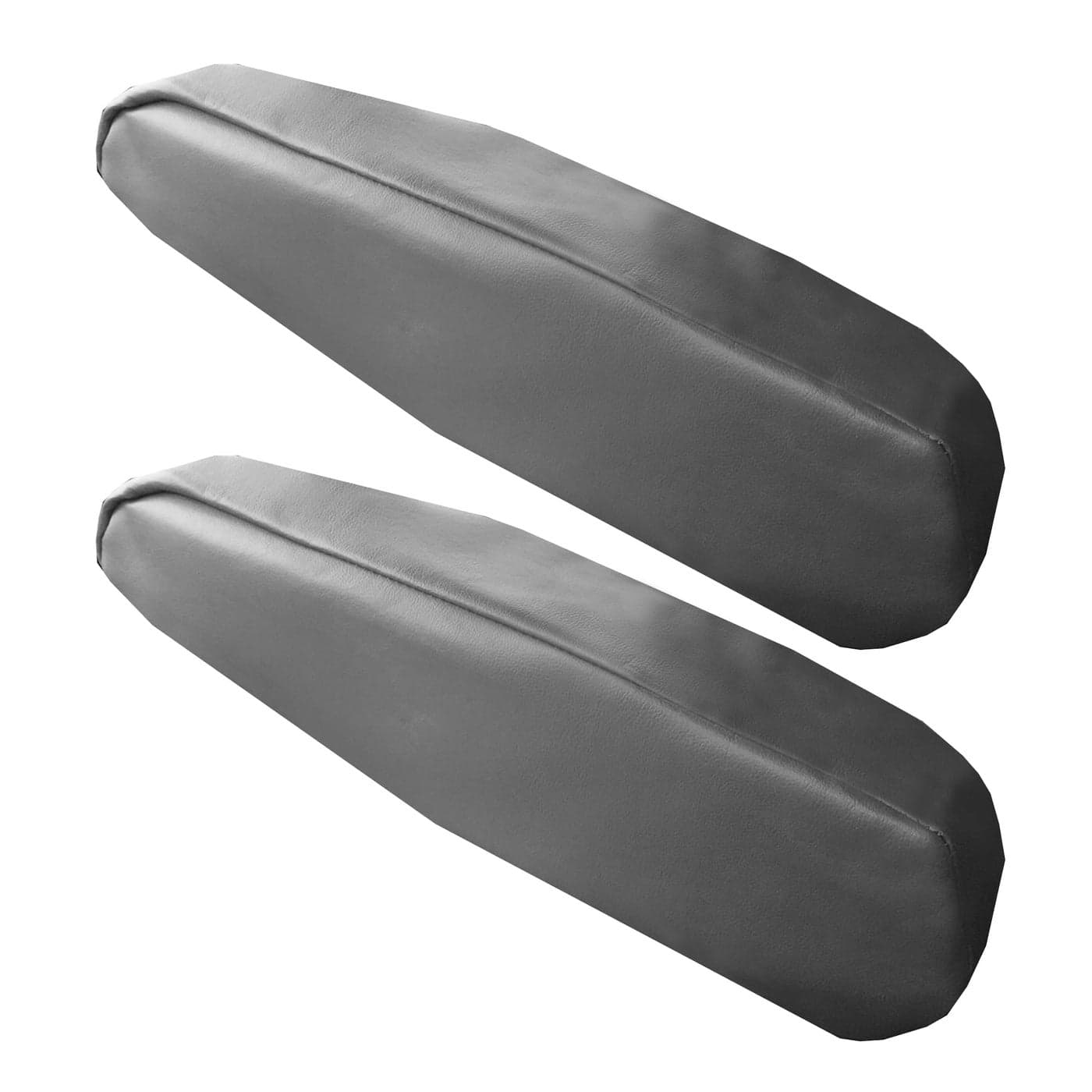 FH Group Premium Faux Leather Armrest Cover SemiUniversal Fit One Pair Set of 2 Gray
