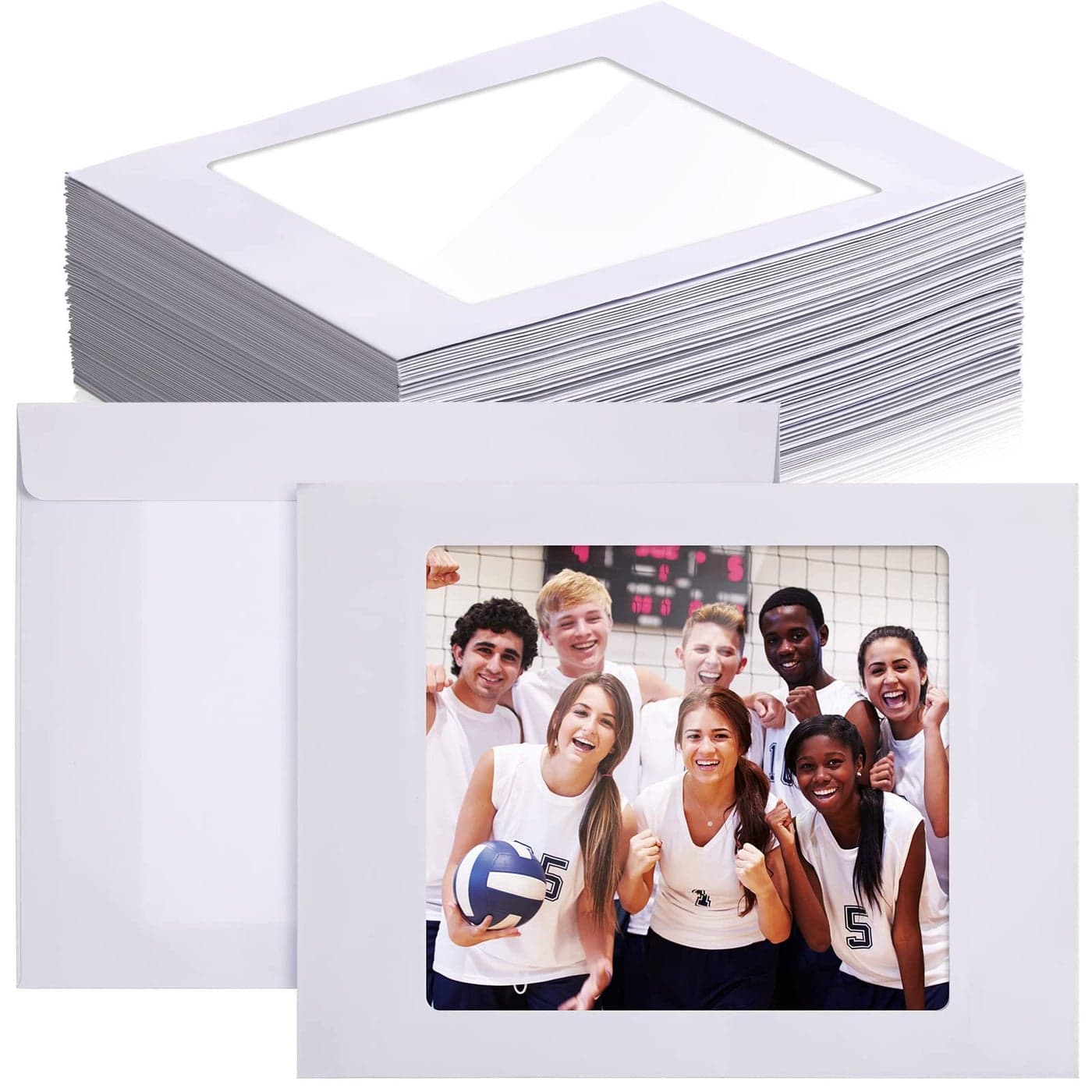 Fainne 100 Pieces Full Face Envelopes 37lb Paper Booklet White Envelopes with a Clear Full Window for Photos Catalog Magazine Brochures Certificates Company Calendar 9 x 12 Inch