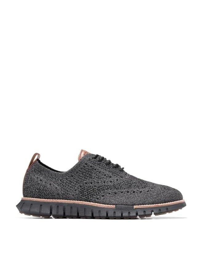 Cole Haan Mens Zerogrand Remastered Stitchlite Wing Tip Oxford, Magnet/Black, 11.5-M US