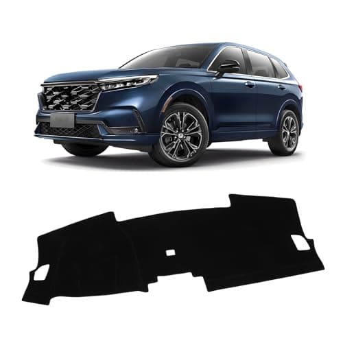 KUST Car Dashboard Cover for Honda CRV CR-V Hybrid 2023 2024 2025 Non-Slip Polyester Dashboard Mat Pad Interior for Honda CRV CR-V Accessories Custom Fit Dash Mat Sunshade Windshield No Glare Black