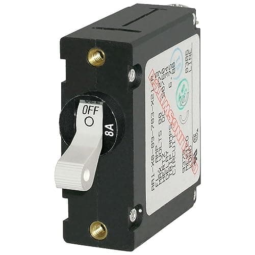 Blue Sea Systems 7299 A-Series White Toggle Single Pole 8A Circuit Breaker