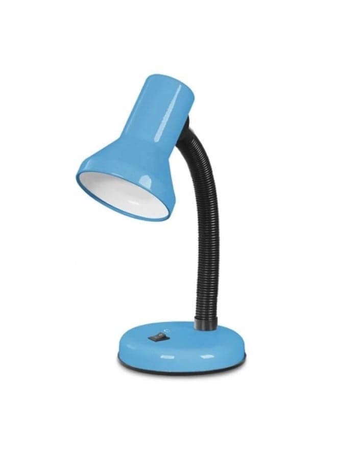 Portable Study Desk Lamp With Flexible Neck And Integral On Off Switch- Blue