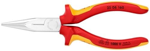 KNIPEX 25 06 160 Tools Long Nose Pliers With Cutter Chrome 1000V Insulated 2506160