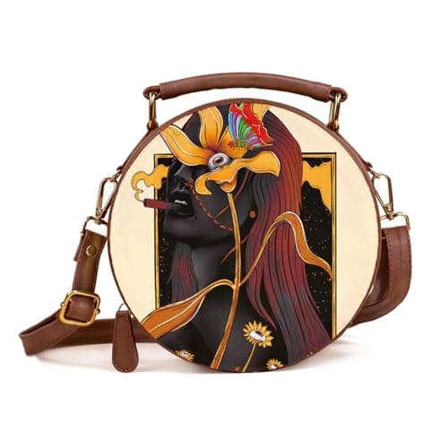 Kalankit Box Sling Bag for Women Girls | Side Sling Purse with Handle and Detachable Strap | Quirky Travel Crossbody Sling | Birthday Gifts Ideas for Teenager Girl