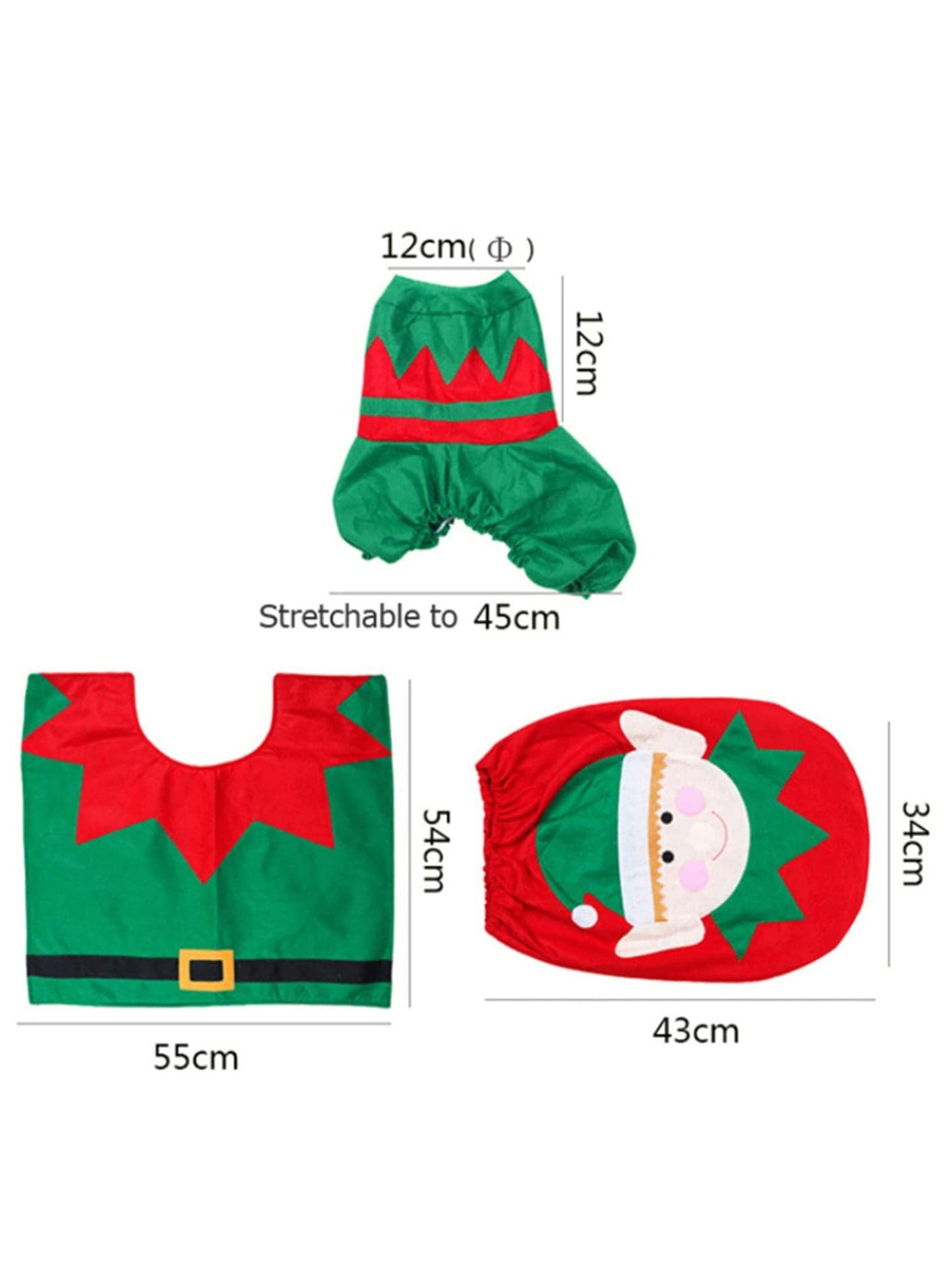 1 Set Toilet Foot Pad Seat Cover Cap Christmas Decorations Happy Santa Toilet Seat Cover and Rug Bathroom Accessory Santa Claus