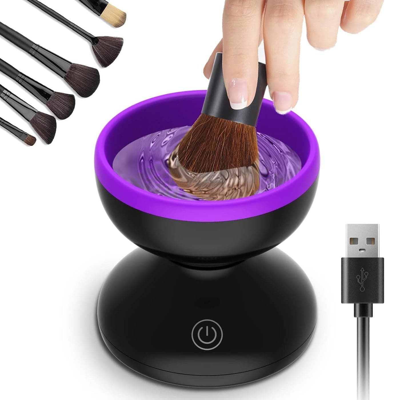 CHAMELI Electric Makeup Brush CleanerMake Up Brush Clean MachineBrush Cleaning MatAutomatic Cosmetic Paint Brush Cleaner SpinnerChristmas Stocking Stuffers Gifts For Women Girlfriend Wife