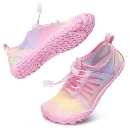 Stelle Kids Water Shoes for Girls Boys Swim Beach Hiking Pool NonSlip Shoes Barefoots for ToddlerLittleBig KidsRainbow13ML