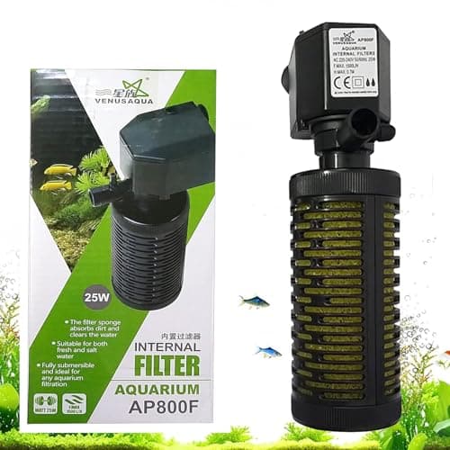 VENUS AQUA 3-in-1 Internal Aquarium Filter | Submersible Fish Tank Filter with Oxygen Pump & Water Circulation | 1500 L/H Flow, 25W Power | Suitable for 50–80L Freshwater & Saltwater Tanks (AP800F)