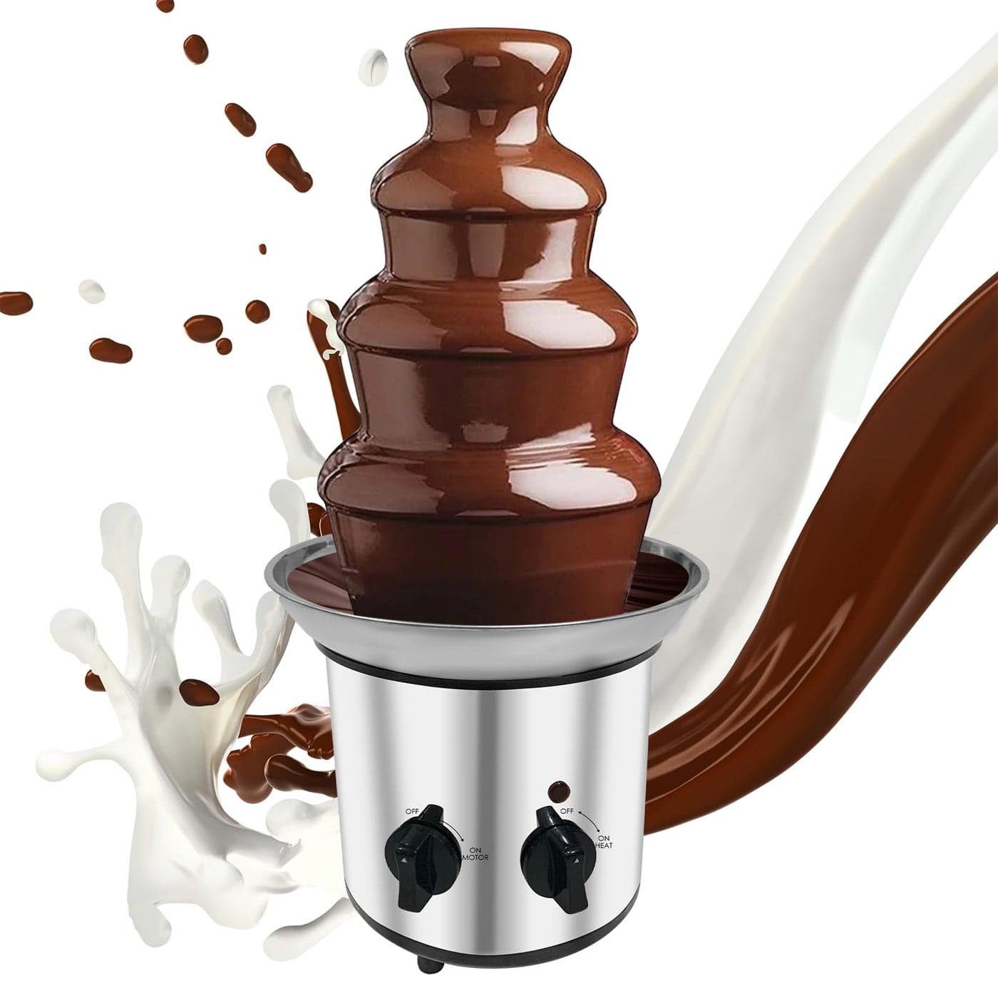 Chocolate Fountain Machine Electric Chocolate Fondue Fountain Machine 4 Tier Stainless Steel 4Pound Capacity for Chocolate Butter Cheese
