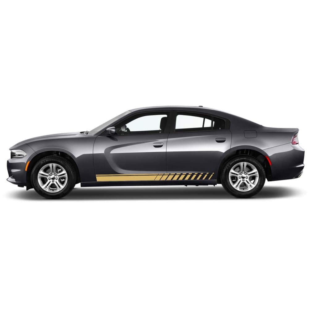 Vinyl Car Side Skirt Decals Compatible for Dodge Charger Side Body Racing Stripes Sticker Stripe Graphics Door Decoration Racing Accessories gloss yellow