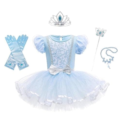 Dressy Daisy Princess Ballet Leotards Tutu Dress for Toddler Girls Ballerina Outfits Dance Costume Dancewear with Tulle Skirt and Accessories Size 2T 3T Blue 077