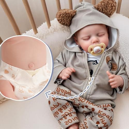 JIZHI Realistic Reborn Baby Dolls Girl 17 Inch Lifelike Newborn Real Life Baby Girl Dolls Soft Vinyl and Cloth Body with Feeding Kit Gift Box for Kids Age 3
