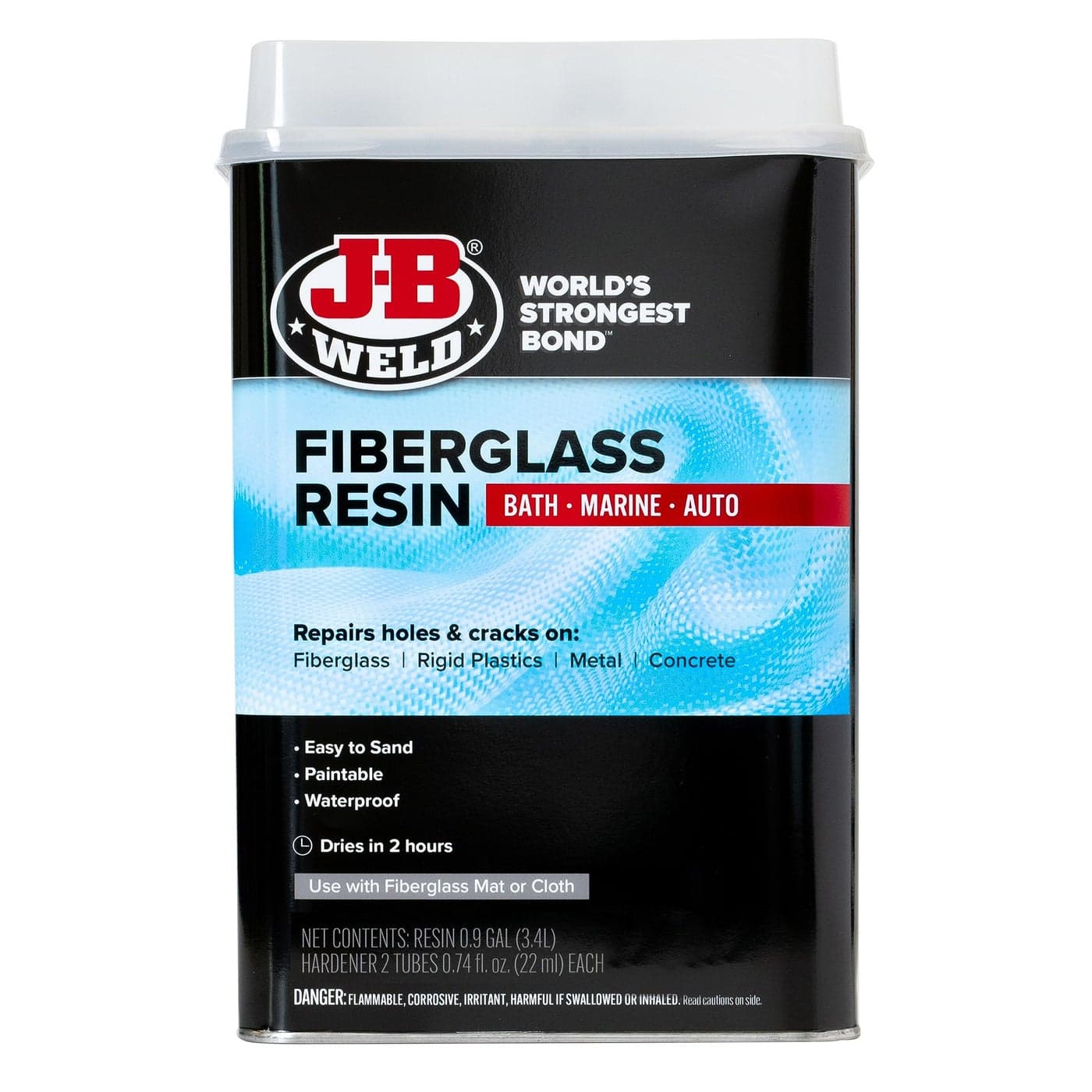 JB Weld Fiberglass Resin Gallon Bath Marine Auto