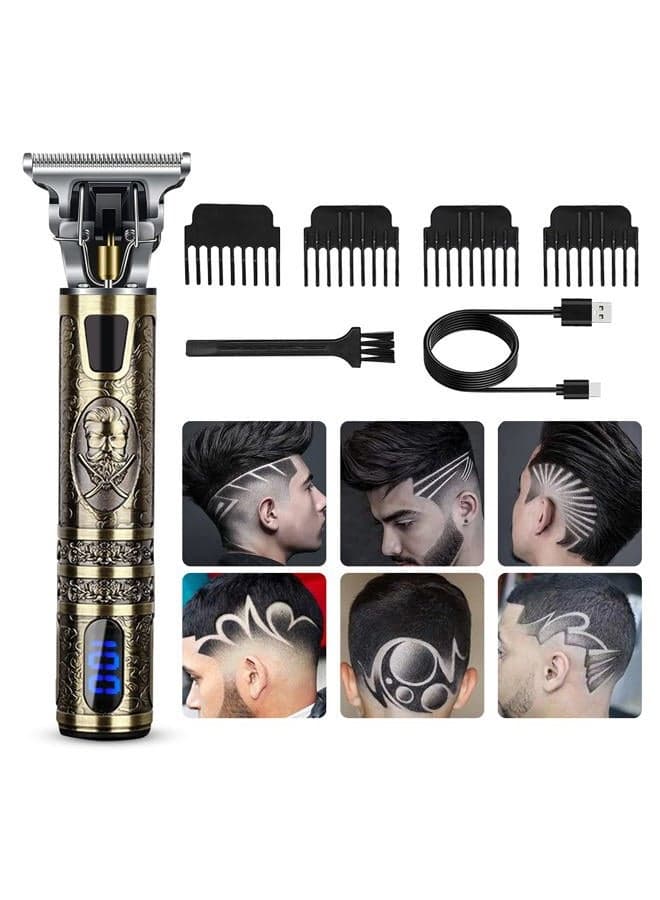 Professional Hair Clippers for Men, HAYRICH Zero Gapped T Hair Trimmer Clippers, Electric Pro Li Outliner Grooming Trimmer Cordless Hair Trimmer Haircut Kit Rechargeable LED Display