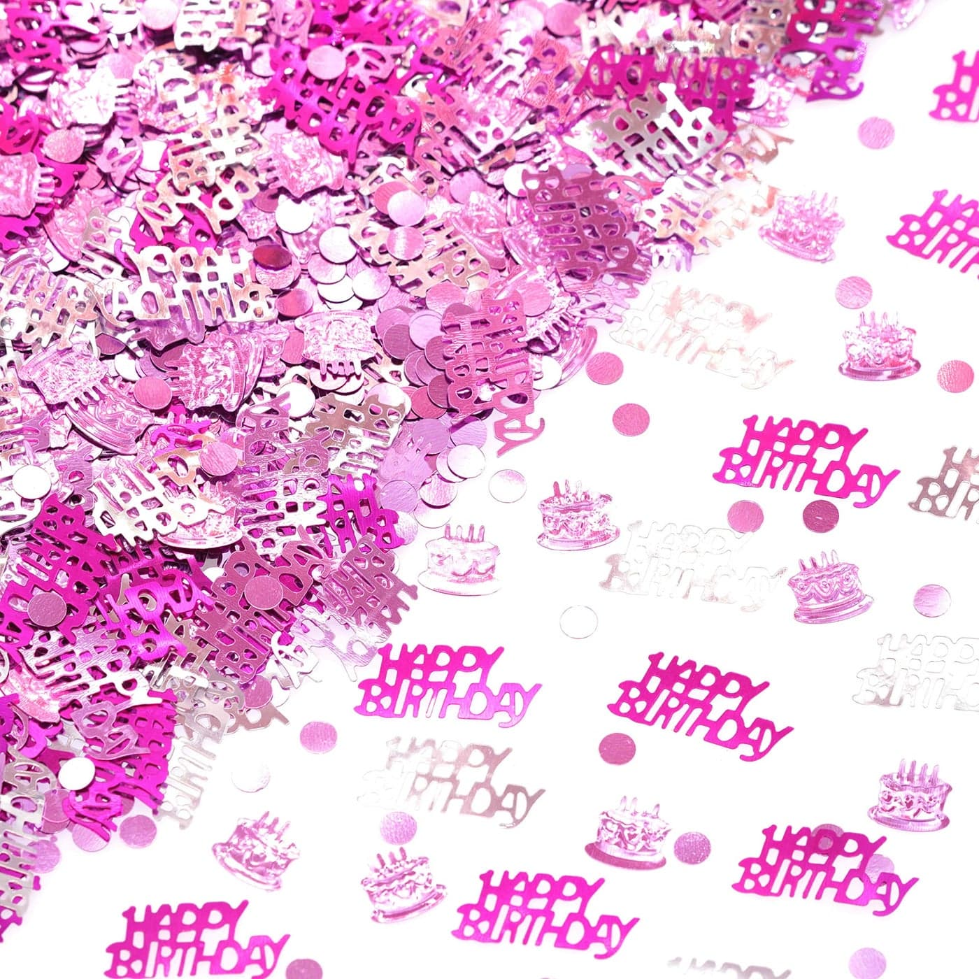 Happy Birthday Party Table Confetti Hot Pink Purple Foil Metallic Sequins Confetti First Baby Shower Birthday Nursery Party Sprinkles Confetti Decorations 60g