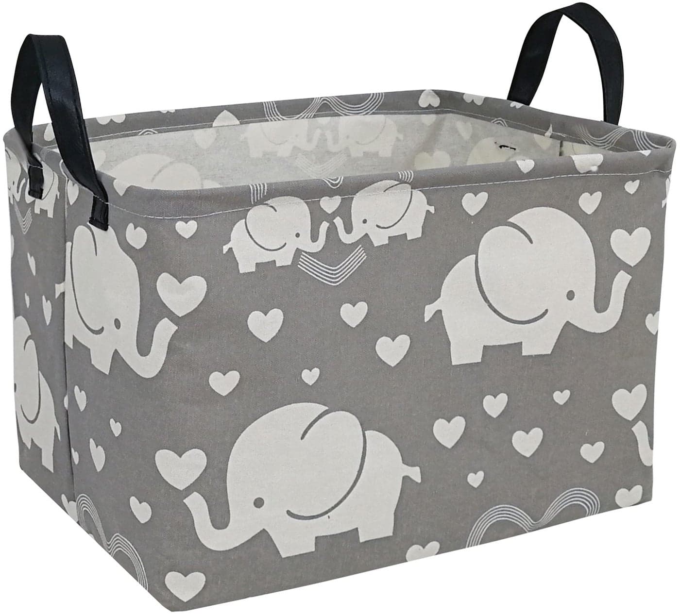 DUYIY Rectangle Kids Gift Storage Basket Shelf Storage Basket Organizer Box Clothes Laundry Hamper Toys Nursery Basket Baby Laundry Basket with Handles REClove elephant