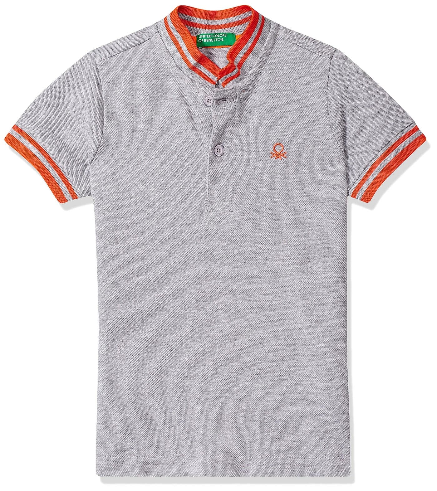 UNITED COLORS OF BENETTON Boy's Cotton Regular Polo T-Shirt (30894ECOMI_Grey Melange 0Y), 6-9 Months