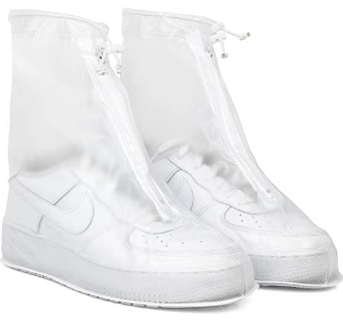 Rain Shoe Covers | Waterproof Shoe Covers for Men Women | Reusable Galoshes Overshoes (Clear, 4X-Large)