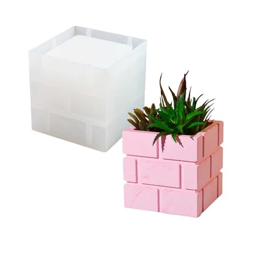 Square Rectangle Plaster Concrete Flower Pot Silicone Mold Succulent Planter Vase Cement Clay Mold Epoxy Resin Pen Holder Storage Box Mould Square