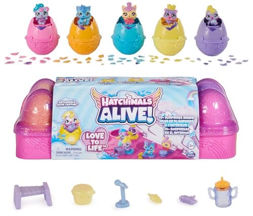 Hatchimals Alive Egg Carton Toy with 5 Mini Figures in SelfHatching Eggs 11 Accessories Kids Toys for Girls and Boys Ages 3 and up