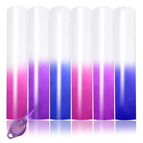 TransWonder UV Color Changing Puff Vinyl Heat Transfer 3D Foaming Heat Transfer Vinyl 6 Sheets Color Changing Puff Vinyl 12 x 10 for Cricut Heat Press DIY Tshirts3 Colors