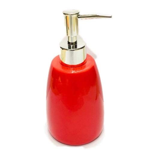 TOTO DEALS Premium Liquid Soap Dispenser 1 Piece Material Ceramic Capacity 350ml Colour Red