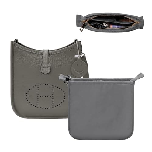 Ovignee Purse Organizer Insert for Hermes Evelyne 29 PM, Mini Evelyne Bag Insert with Zipper,Nylon Inner Liner Organizer with Multi-pockets,Keep Bag Shape and Clean