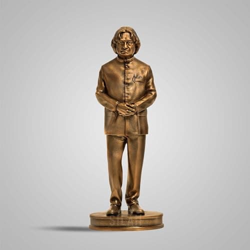SILAII Dr. A.P.J. Abdul Kalam Full Figure Sculpture in Antique Bronze - Tribute to India's Missile Man and Former President - Handcrafted Collectible
