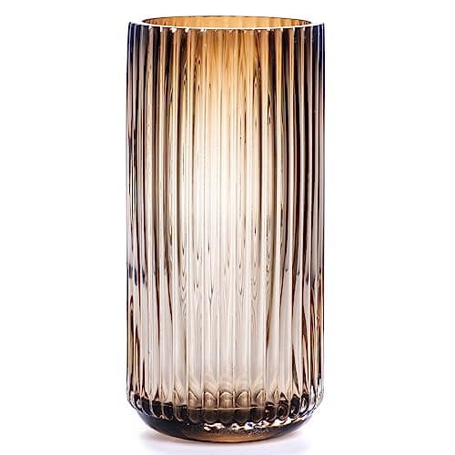TIMEFOTO Flower Vase 7.5 inch Green Thickened Glass Vase for Bookshelf,Dinner Table,Indoor Office Desktop,Meeting Room,Bathroom,Countertop,Home Christmas Day Decoration