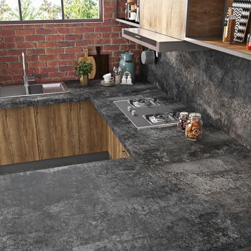 Livelynine Removable Concrete Peel and Stick Wallpaper for Bathroom 15.8x394 Cement Black Contact Paper for Kitchen Walls Vinyl Wrap for Desk Bedroom Wall Paper Decor for Adults Boys Room Accent
