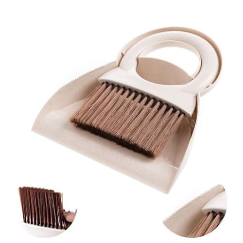 SHOPPOSTREET Plastic Cleaning Broom Brush and Dustpan Set Desktop Broom Sweep Cleaning Brush Dust Pan Car Keyboard Cleaning Household Dust Pan (Standard)
