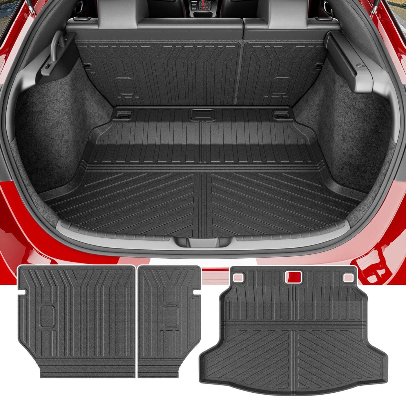 powoq Trunk Mat Compatible with 20222024 2025 Honda Civic Hatchback Backrest Mat TPE Cargo Liner Replacement for 20222025 Honda Civic Accessories Fit Hatchback Rear Backrest MatRear Trunk Mat