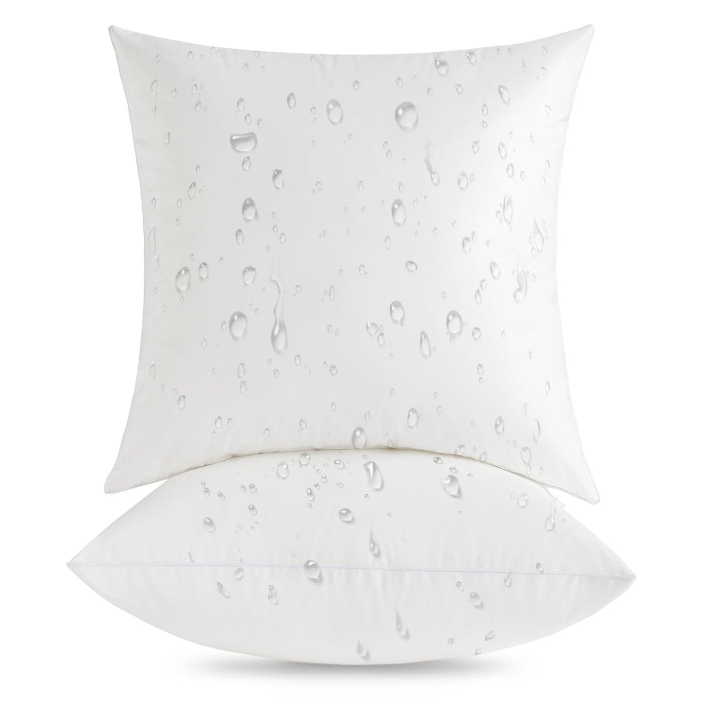 Oubonun 18 x 18 Outdoor Pillow Inserts Pack of 2 Square Waterproof Throw Pillow Decorative Throw Pillows Insert for Couch Sofa Bed Patio Furniture White Pillow