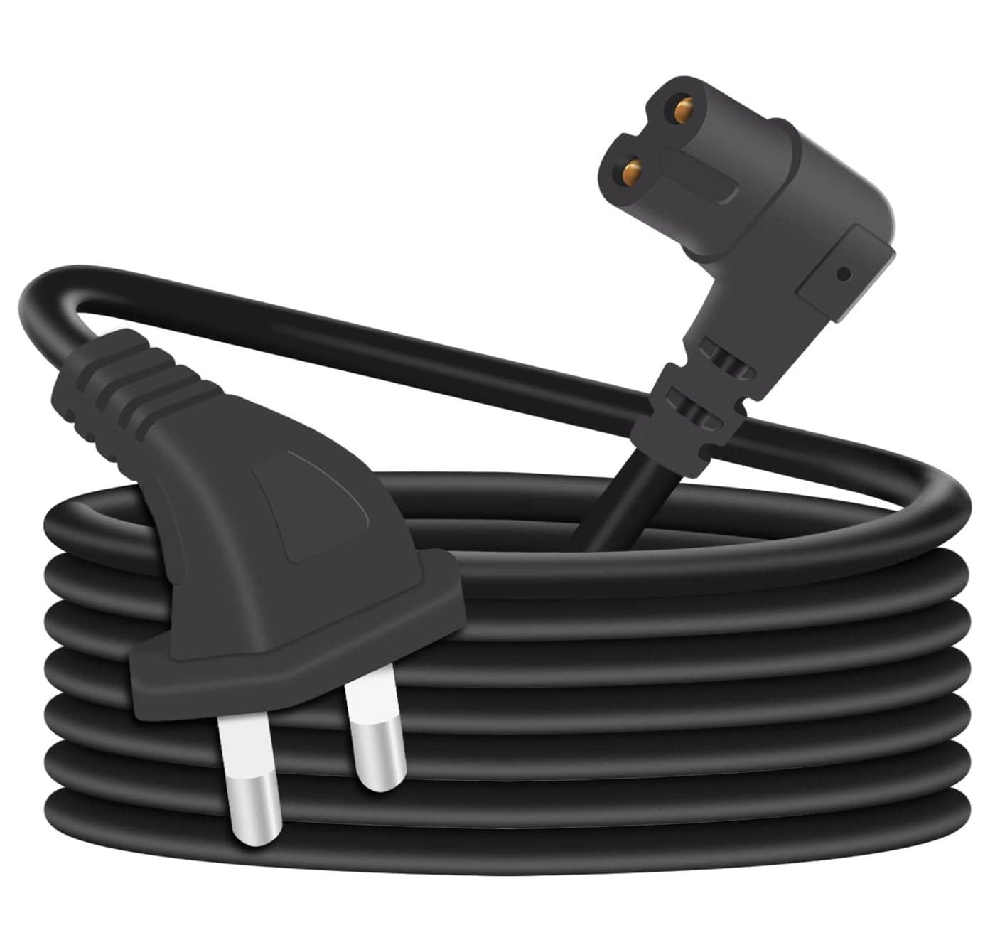 TECH-X 1.8 Meter L-Shape 2-pin Universal Replacement AC Power Cord Cable Wire for LED TV, Play Station,Printer,Laptop PC Notebook Computer, Tape Recorder, Camera