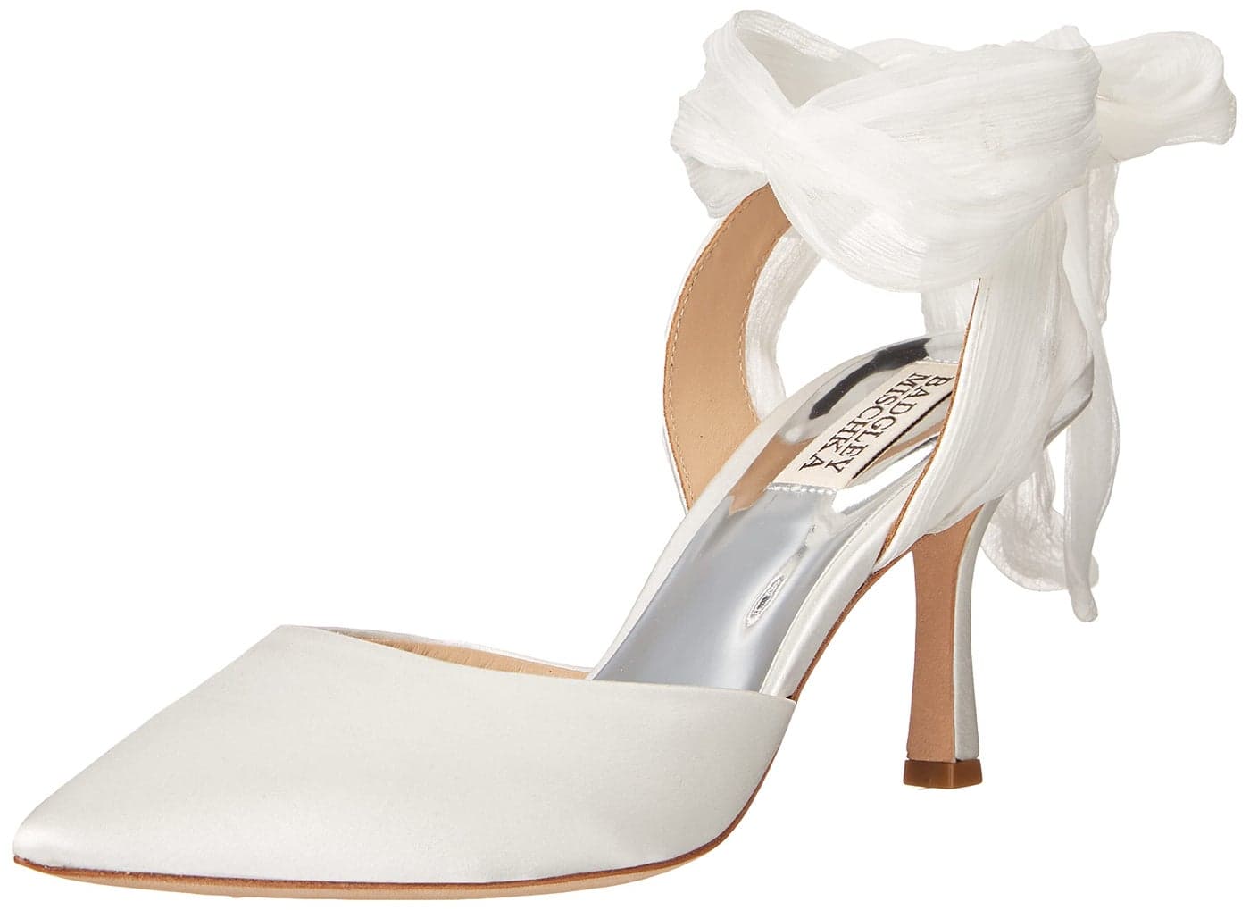 Badgley Mischka Womens Blaze Pump White Satin 8