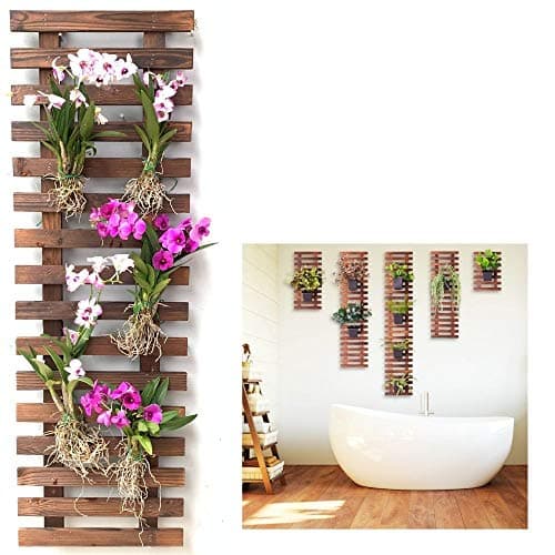 ShopLaLa Wall Planter Wooden Hanging Planter for Indoor Plants Plant Stand Air Plant Succulent Holder Vertical Garden Large Wall Decor for Living Room Room Decor for Teens 90cm 354