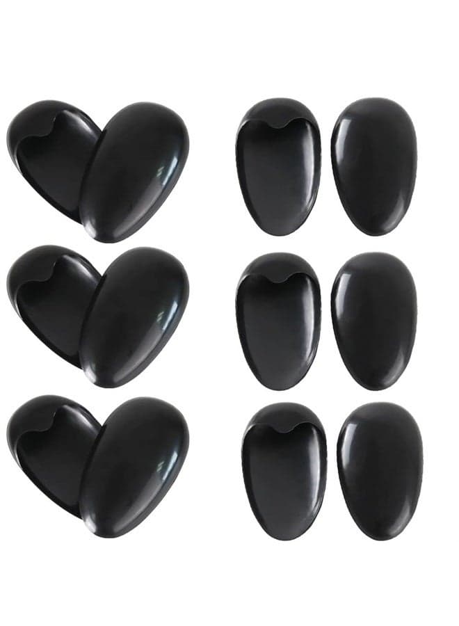 Ericotry 10 Pairs Black Plastic Reusable Ear Covers Protector Hairdressing Dye Coloring Bathing Shower Caps Waterproof Earmuff for Hair Salon