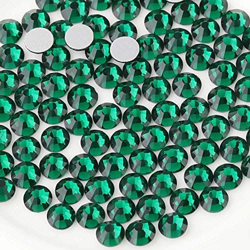 beadsland Flat Back Crystal Rhinestones Round Gems Emerald 2728mm SS101440pcs