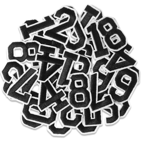 40 Pcs Iron on Numbers Patches Embroidered Number Patches 4 Sets Numbers 09 Applique for Clothes Jacket Dress Hat DIY Accessories