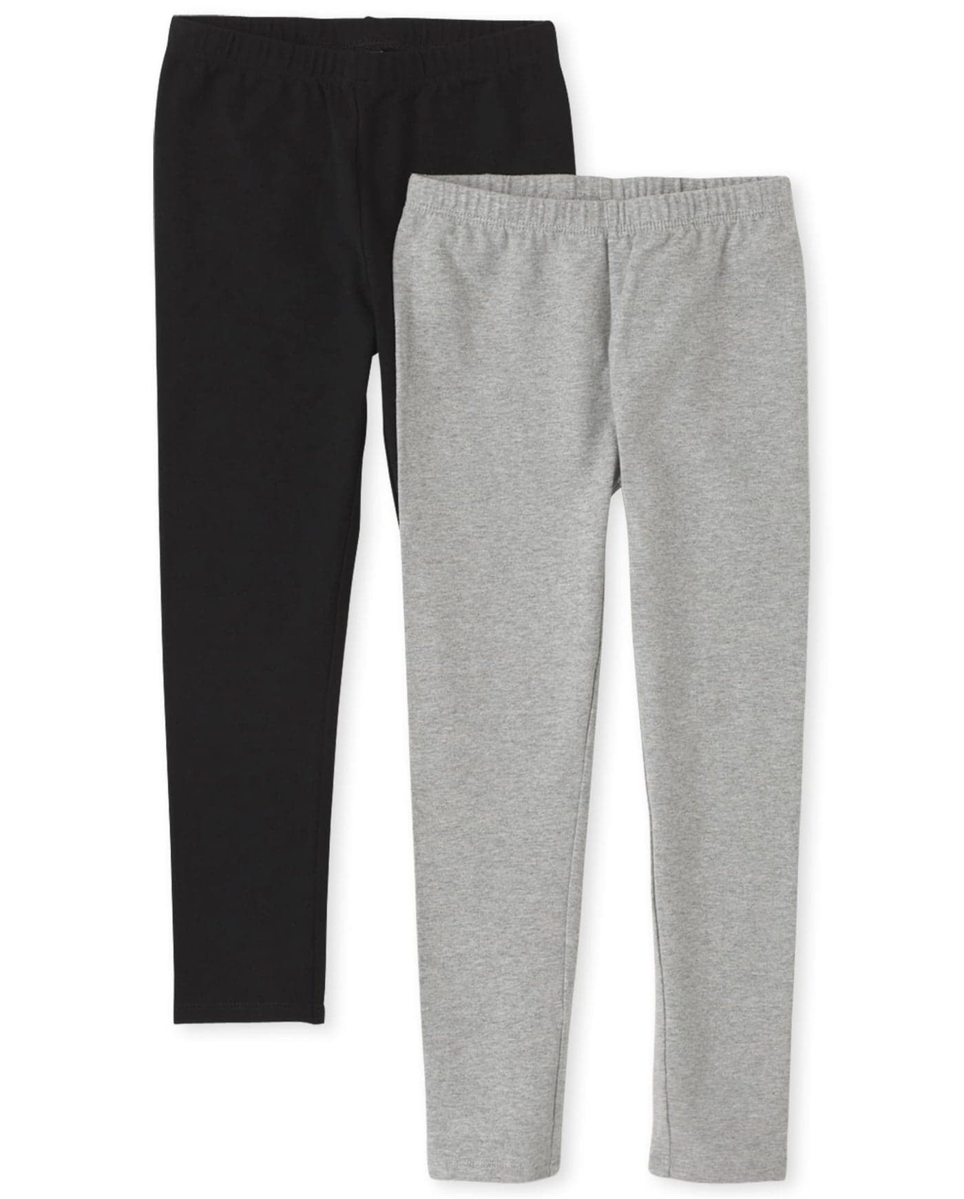 The Children's Place girls leggings pants, Black/ Smoke Gray 2 Pack, Large US