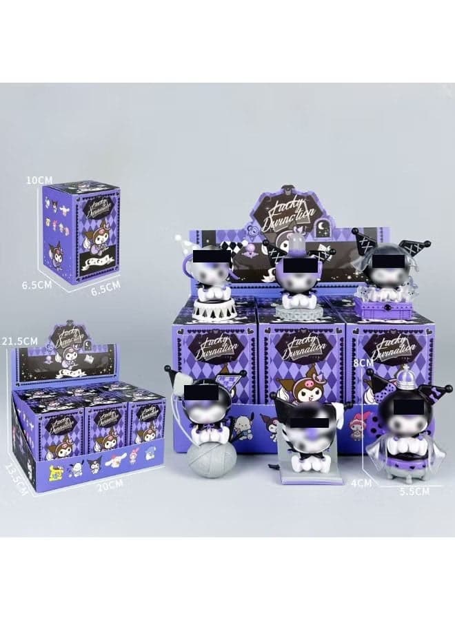 6PCS Dark Story Kuromi Blind Box Figure Set , Cute Anime Collectible Model, Adorable Collectible Statue, Desktop Trendy Toy Ornament, Car Ornament, Surprise Unboxing Experience, Kids Girls Birthday Gift Collection , Mystery Gifts For Boys Girls , 10 cm