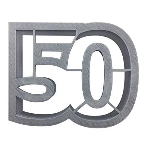 Number 50 Cookie Cutter 3.75 Inch - Hand Made in the USA (Colors May Vary) - CookieCutterCom