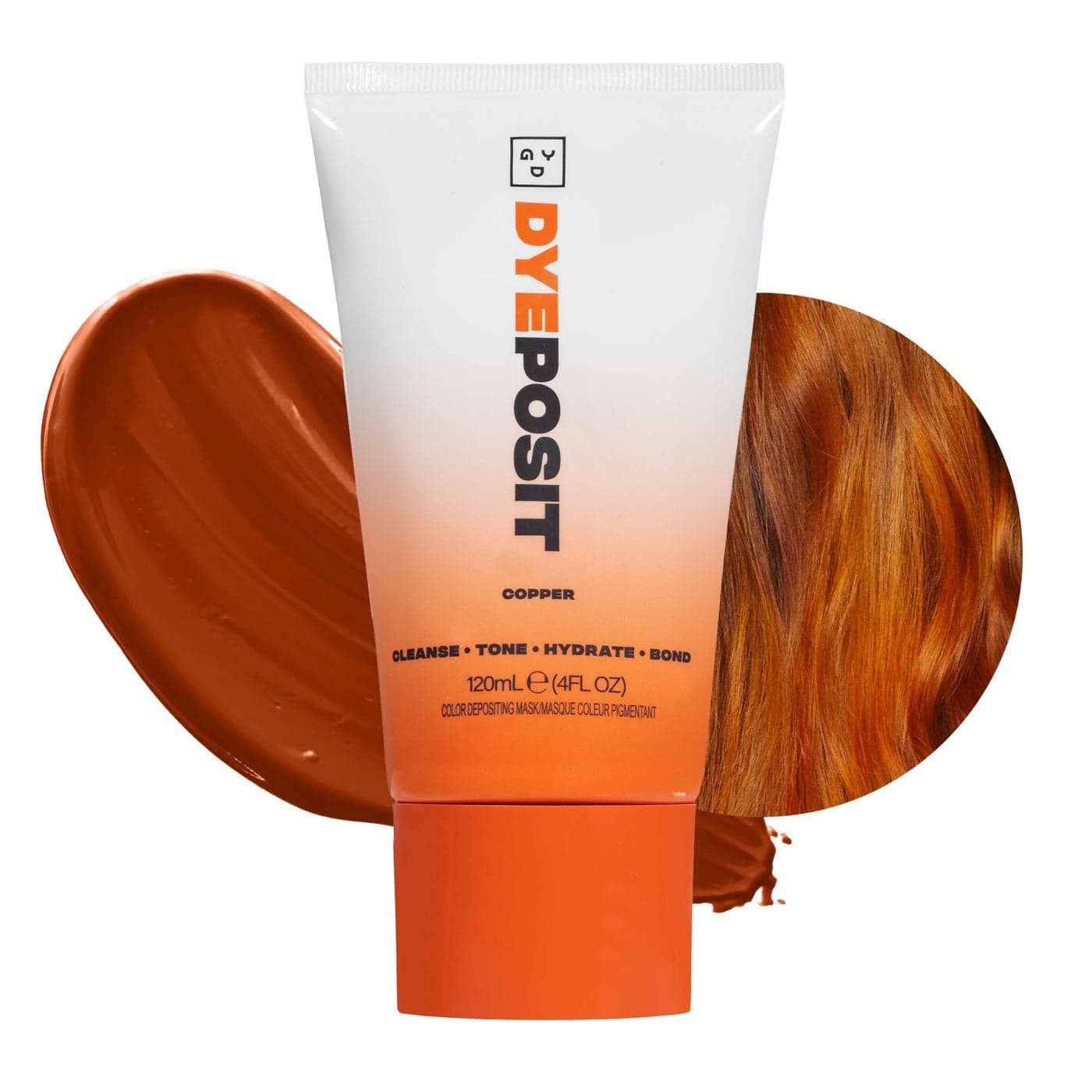 Good Dye Young Color Depositing Mask DYEposit Color Depositing Conditioner Toning Treatment Tone Enhance ColorTreated Hair Semi Permanent Hair Dye Vegan and CrueltyFree Copper 4 fl oz