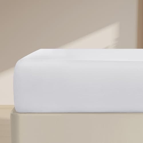 FreshCulture King Fitted Sheet Only – Premium Hotel-Quality Fitted Sheet for King Bed – Ultra Soft & Breathable Brushed Microfiber – Elegant Black Box Packaging (White)