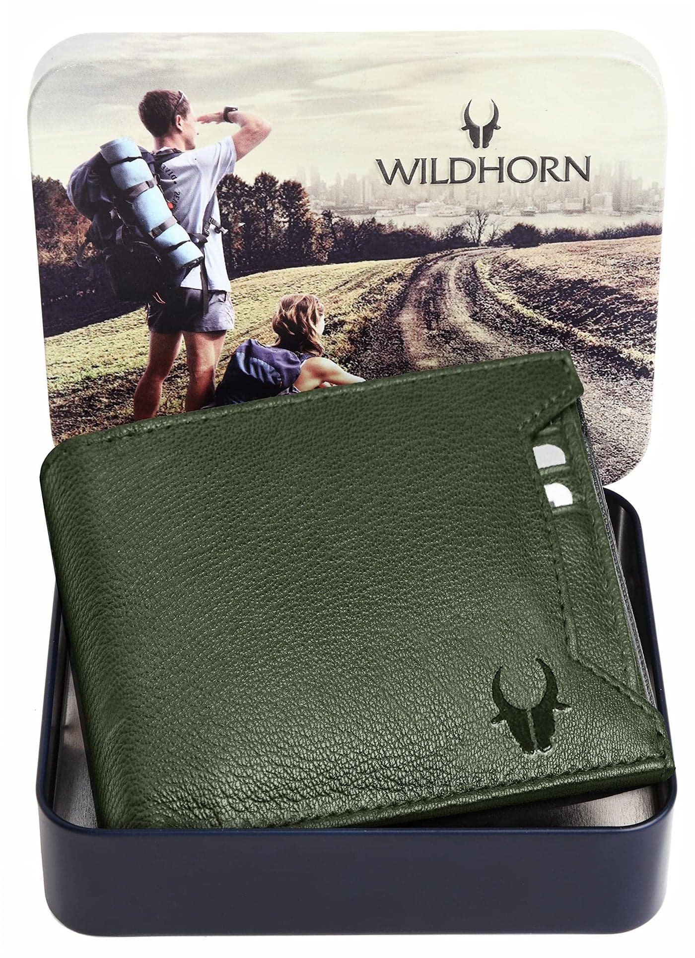 WildHorn Leather Wallet for Men (Forest Green)